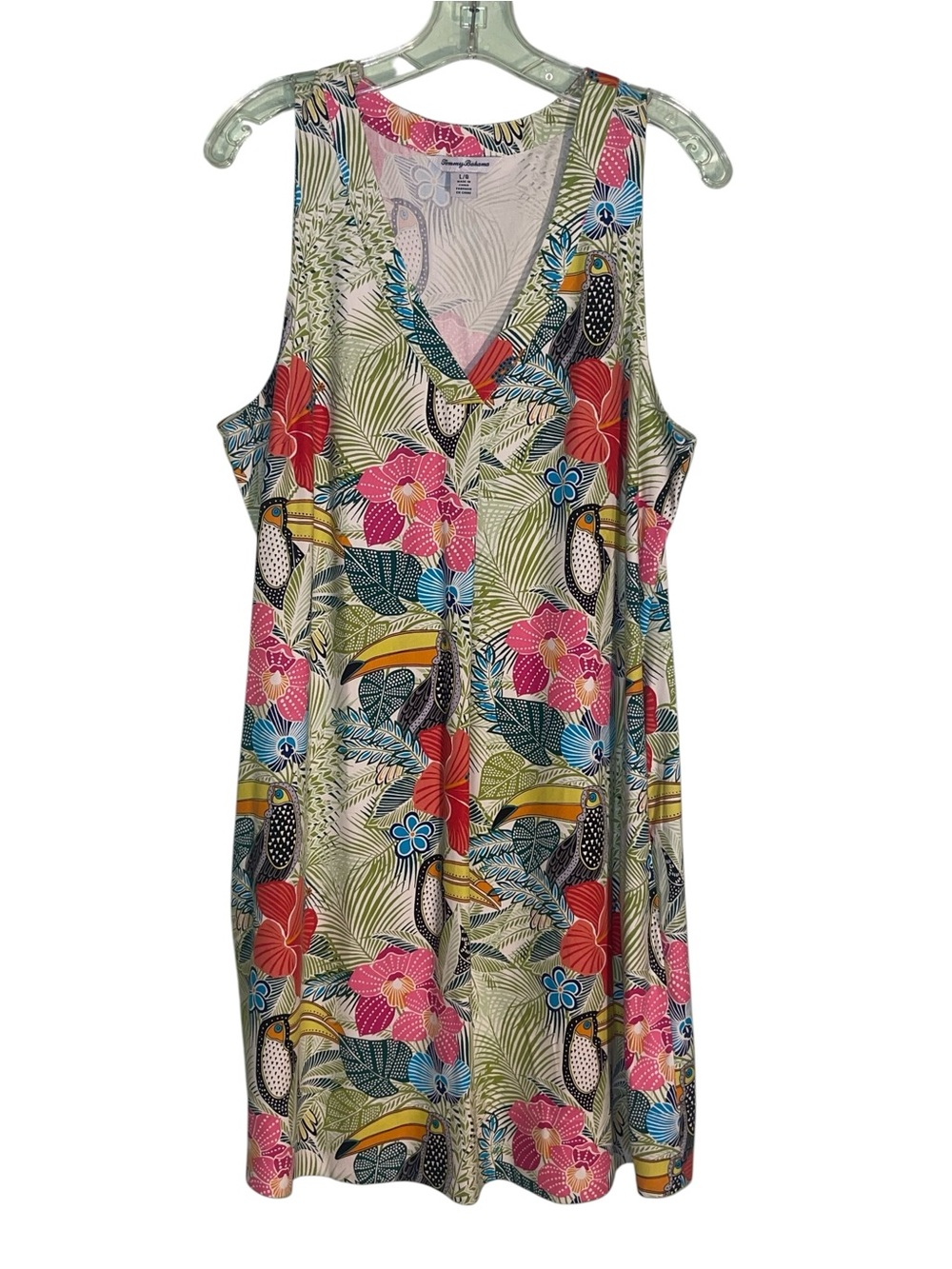 Tommy Bahama If one can Toucan silk tropical print dress. Size Large GUC - Picture 7 of 14